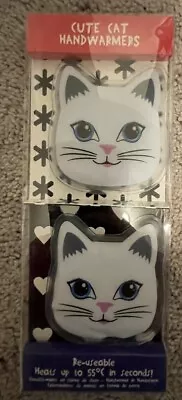 Cute Cat Handwarmers 2 Pack Reuseable Kitten Feline Pocket Paladone New • $10