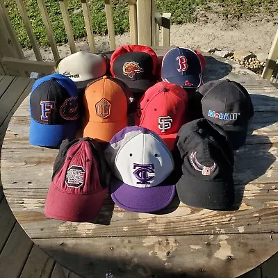 Lot Of 10 Hats Caps Wholesale Red Sox Minor League Baseball Mobil Football #1 • $15.99