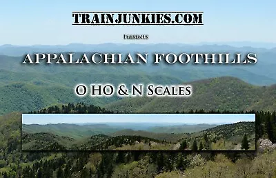 TrainJunkies Appalachian Foothills Model Railroad Backdrop • $84.95