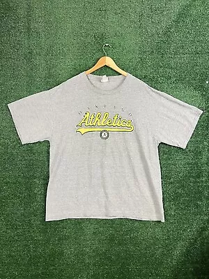 Vintage Oakland A's Athletics T Shirt Men’s XLarge Gray MLB Baseball Logo Y2K • $14.99