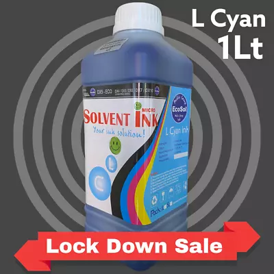 $79.99 • Buy 1Lt Eco Solvent Light CYAN Ink For Roland, Mutoh, Mimaki, Agfa Printers 