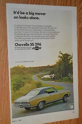 $11.99 • Buy ★★1968 Chevy Chevelle Ss 396 Original Vintage Advertisement Print Ad 68 Ss396★★