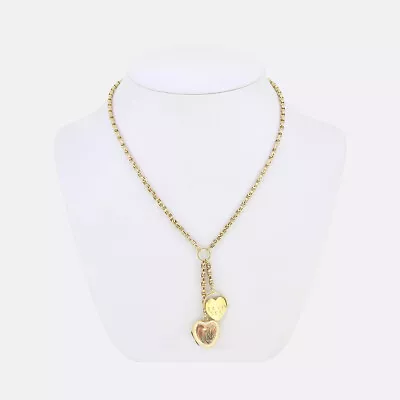 Gold Charm Necklace - 'I Love You' Heart Spinner Charm Necklace 9ct Yellow Gold • $1225.59