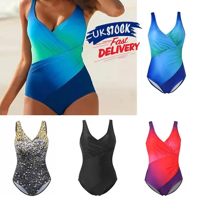 £10.99 • Buy Women Ladies Padded Monokini Tummy Control Costume Swimming Swimwear Swimsuit