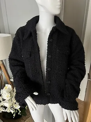 Phase Eight Ladies Navy Blue Teddy Bear Coat Jacket Size UK 12 • £32