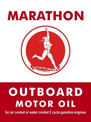 Marathon Outboard Boat Motor Oil NEW Sign 24 X30  USA STEEL XL Size • $129.88