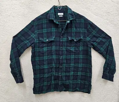 Zara Men Shirt Extra Large Blue Plaid Cotton Casual Button Down Long Sleeve Shir • $23.49