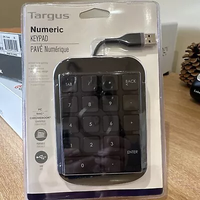 Targus USB Numeric Keypad Number Pad Numpad AKP10EU Black For PC Mac Chomebook • £5