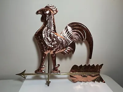 Copper Rooster Chicken Large Weathervane Top Topper 23  Cockerel Farm • £217