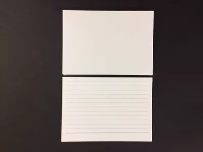 DJP Record Cards Revision/Flash White Ruled / Plain For School/Office 240g • £3.25