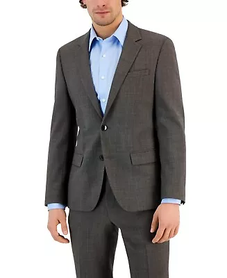 HUGO BOSS Mens Slim-Fit Suit Jacket Dark Brown 40R Wool Sport Coat • $81