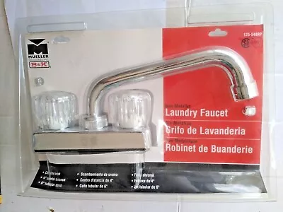 B&K Chrome Utility Laundry Room Faucet 2-Handle 4  Centered 1 Unit In Box W3 • $29.95