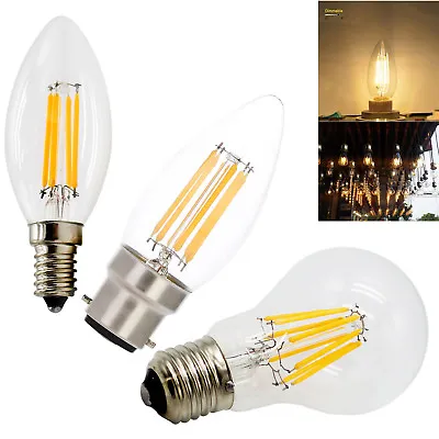 $1.10 • Buy Retro Dimmable LED Filament Candle Light Globe Bulb E14 E27 B22 2W 4W 6W 8W Lamp