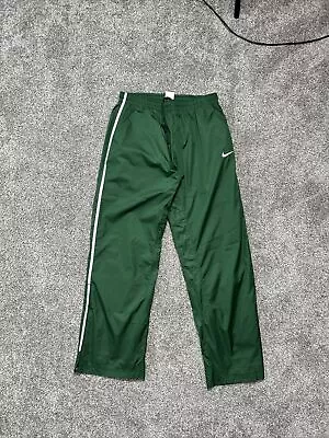 Vintage Nike Mesh Lined Zip Ankle Track Pants Size Medium Green Storm Fit • $25