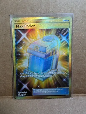 Pokémon TCG Max Potion Sun & Moon: Guardians Rising 164/145 Holo Secret Rare • $6.99