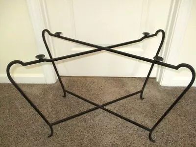 Large Iron Hand Made Antique Stand For Tole Tray Serving Coffee Or End Table • $105.91