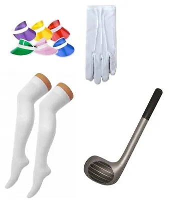 £4.99 • Buy Unisex Golf Poker Sun Visor Hat Cap Gloves Fancy Dress Party Club Accessories
