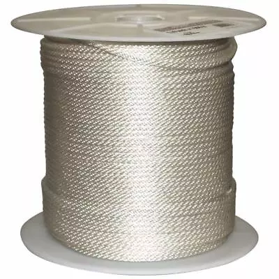 Rope 1/4 In X 1000 Ft Solid Braided Nylon White Abrasion And Weather Resistant • $89.86