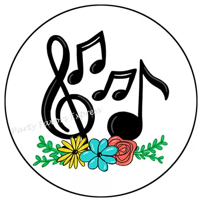 Music Musical Notes Floral Envelope Seals Labels Stickers Party Favors • $1.99