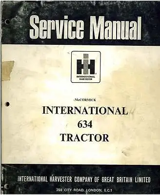 McCormick International Tractor 634 Workshop Service Repair Manual • £24.99