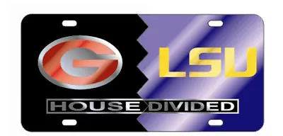 UGA / LSU Mirrored HOUSE DIVIDED License Plate / Car Tag • $29.95