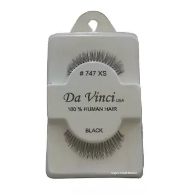 Da Vinci EYELASH Pair False Lashes BLACK 100% Human Hair #747 XS NEW Item! • $7.85