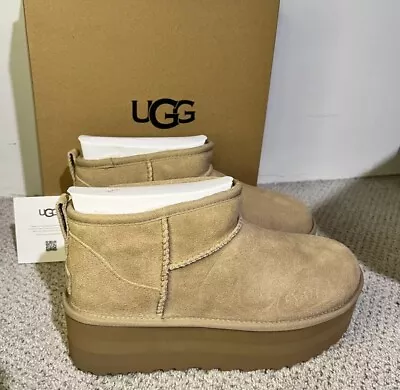 New Ugg Classic Ultra Mini Platform Boots Shoes Women’s US 8 Sand • $99
