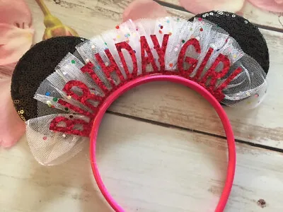 Birthday Girl Disney Minnie Mouse Ears Headband- Disneyland- Disney World • $20