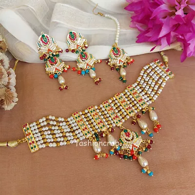 Indian Bollywood Style Mahie Gill Jadau Choker - Multicolor • $34.95