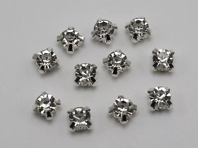 200 Silver Clear Crystal Glass Rose Montees 5mm SS18 Sew On Rhinestones Beads • $4.04