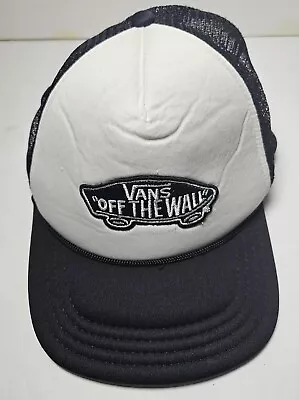 Vans Off The Wall Trucker Mesh Hat  Snapback Adjustable Cap Black White • $11.90