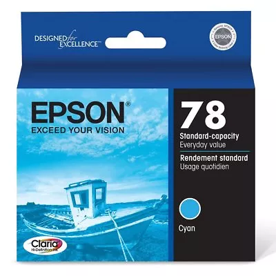 GENUINE Epson 78 T0782 Cyan Ink For Artisan 50 Stylus R260 R280 R380 RX580 RX595 • $5.99