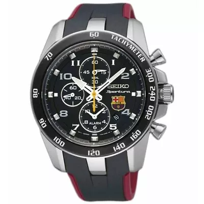 SEIKO Sportura SNAE93P1 Chronograph 7T62 Quartz 100m Rubber Tachymeter Alarm NEW • $375