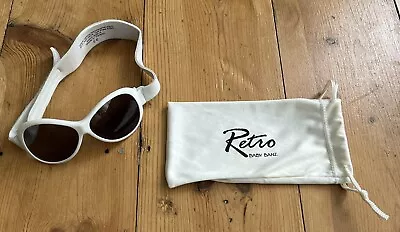 White Retro White Baby Banz Wrap Around Sunglasses Age 0-2 Years UV Protection • £4.99