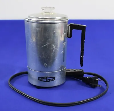 Vintage EMPIRE Aluminum Electric Perculator Coffee Maker 3 Cups TESTED     #4885 • $7.99