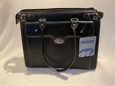 NWT McKlein ‘Winnetka’ Black Leather Ladies Case With Removable Sleeve 94835 • $65