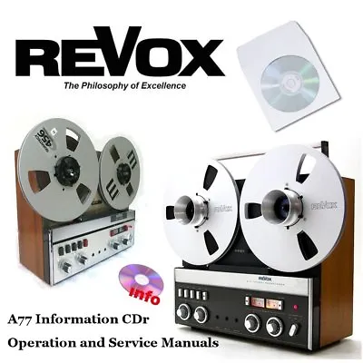 Revox A77 Tape Recorder Reel To Reel Operation Instruction Service Manual Cdr • $20.44