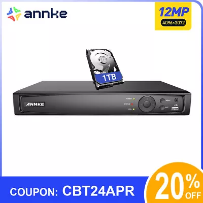 ANNKE 12MP 4CH 8CH 16CH PoE NVR Video Recorder For PoE Camera Security System • $249.99