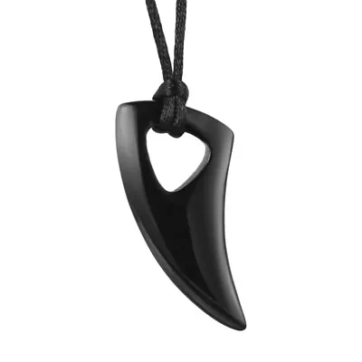 Wolf Teeth Pendant Adjustable Chain Necklace With Cord (White) • $11.49
