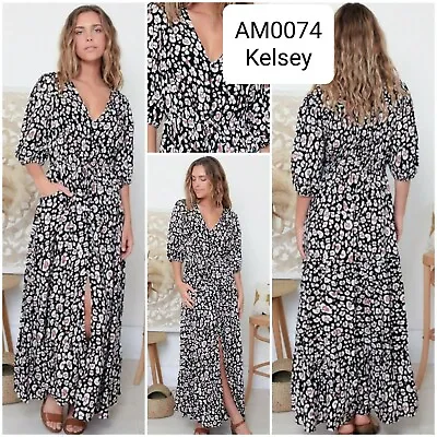 Avamia Bohemian Style Maxi Dress   'kelsey Am0074'   Sizes 16 18 • $64.95