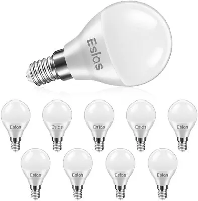 Eslas E14 LED Golf Ball Bulb 6W G45 (SES) Cool White 6000k 600lm Pack Of 10 • £13.77