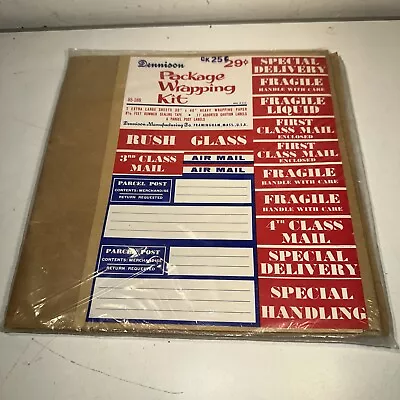 Package Wrapping Kit DENNISON #85-188 1950s 4th Class/1st Class Mail NIP • $9.95