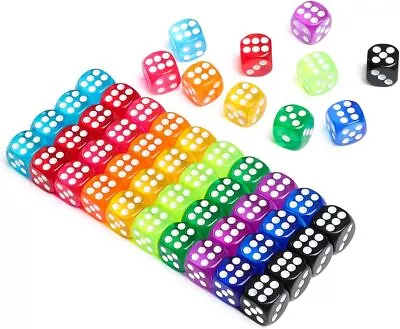 50 Pieces Colored Dice 6 Sided Dice For Board Games 14Mm Bulk Dice For Math-US • $9.99