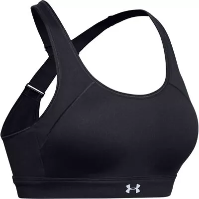 Women's Under Armour UA Reflect High Racerback Sports Bra In Black • £16.99