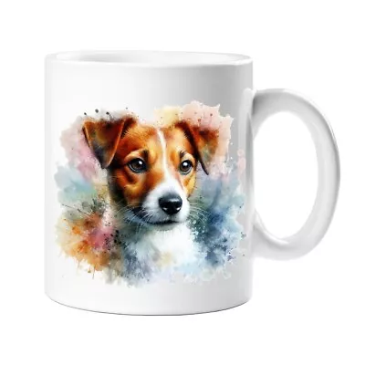 Jack Russell Dog Watercolour Splash Effect Gift Ceramic Mug Artistic Coffee Tee • £8.45