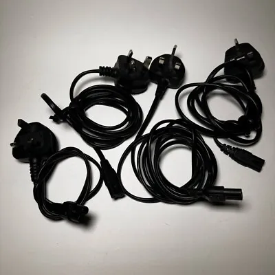 X4 Power Leads Mixed Length 2 Pin Mains Cable UK Plug Cord C7 Fig Laptop TV • £15.99