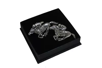 Pewter Horse Racing Cufflinks (FG107) • £13.99