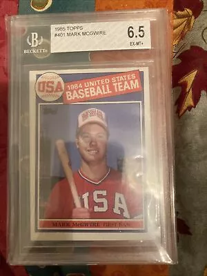 1985 Topps #401 MARK McGWIRE USA Olympic Baseball Team A's Rookie RC BGS 6.5 • $17.50