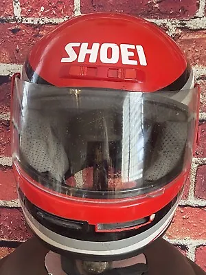 Vintage SHOEI Task Five Full Face Motorcycle Helmet M85 Size Large Red DOT  • $65