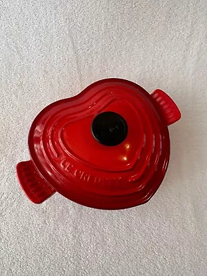 Le Creuset Cast Iron Heart Shaped Casserole Cerise Red Made In France Vgc • £144.99